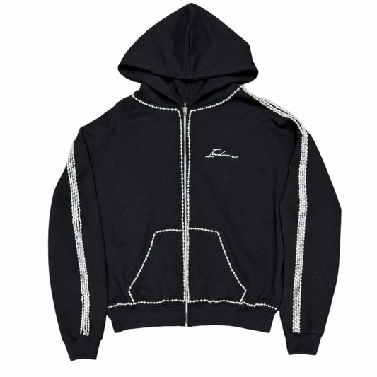 MOTHER OF PEARL SWEAT SUIT - BLACK