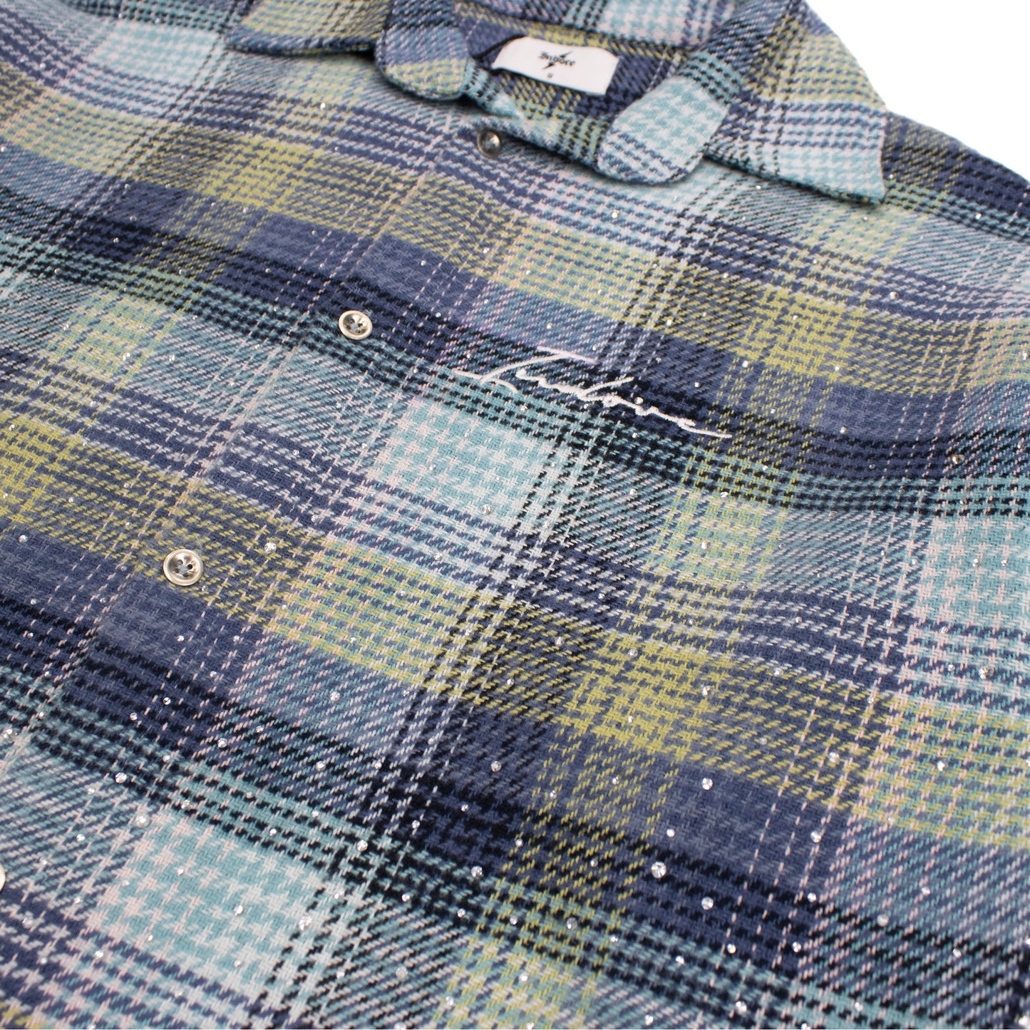SIGNATURE RHINESTONE FLANNEL - BLUE