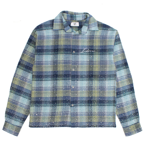 SIGNATURE RHINESTONE FLANNEL - BLUE – Indorecollection