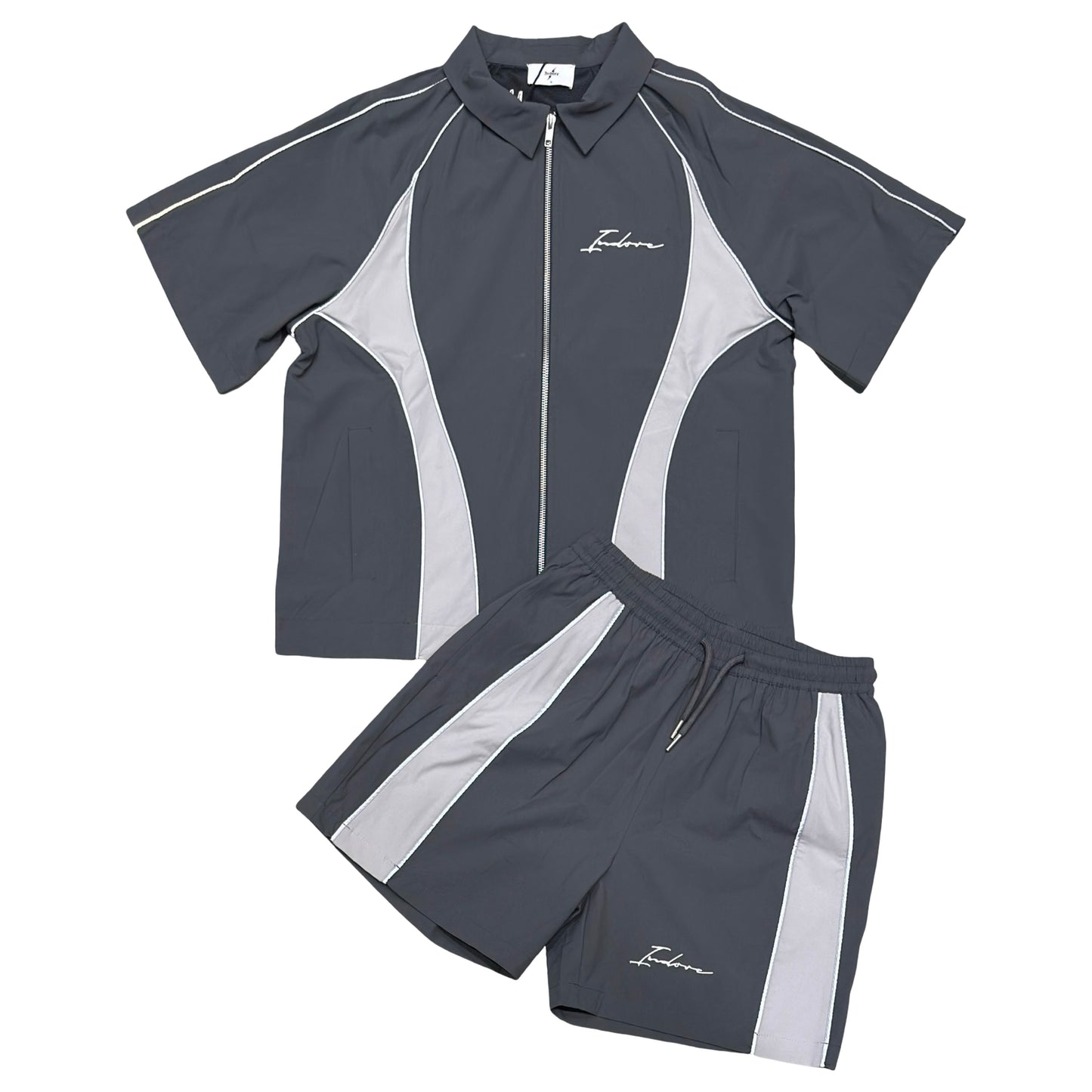 SIGNATURE 3M WINDBREAKER SHORT SET - CHARCOAL GRAY