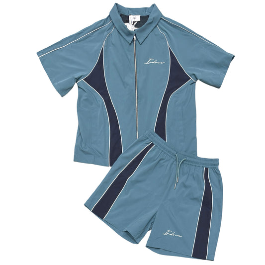 SIGNATURE 3M WINDBREAKER SHORT SET - TEAL BLUE